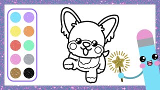 Draw and Color a Cute Yorkie 🐶💖✨🌈Children's drawings✨🌈✏️