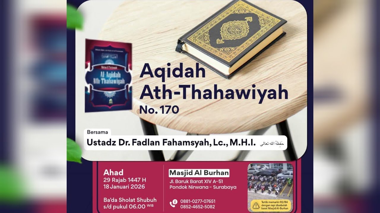 🔴 [Live] 22. Kajian Kitab Aqidah Thahawiyah: Beriman Kepada Hari Kebangkitan