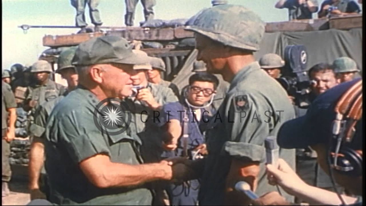 General Crieghton Abrams Presents A Dsc To Chaplain Angelo Liteky At Fire  Base S...Hd Stock Footage - Youtube