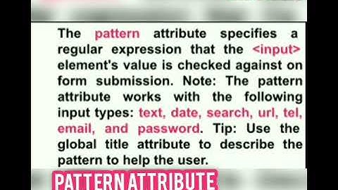 HTML Pattern attribute | Pattern attribute of Input tag in  HTML5 with Regexp examples | HTML5