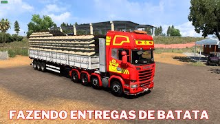 Scania V8 Carregada de Batata Saindo de Santos para Campinas ets2 mapa RBR 1.48