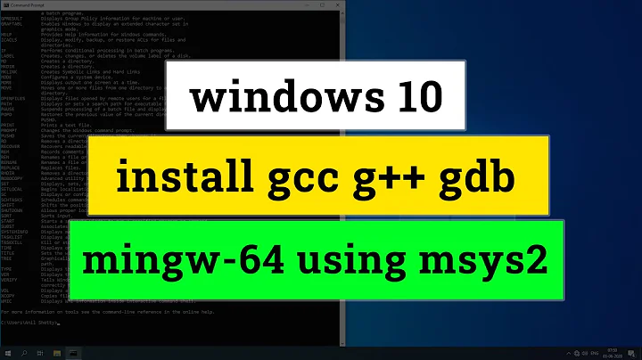 How to Download and Install C Cpp Toolset ( gcc g++ gdb ) in Windows 10  using mingw-w64 and msys2