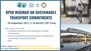 Open Webinar On Sustainable Transport Commitments (28 September 2021)