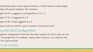 Discovering the Optimal Rows and Columns for a Grid of N Cells