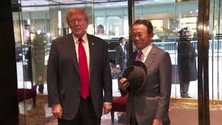 Trump hosts former Japanese Prime Minister Taro Aso in New York | Breking News Today #new #trump
