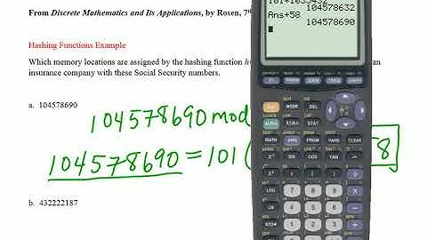 Section 4.5 Hashing Function