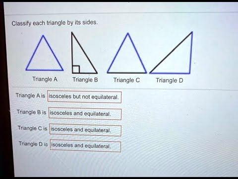 [Math] Triangle D Triangle A is isosceles but not equilateral. Triangle ...