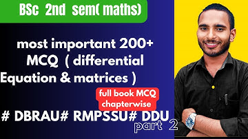 # full book mcq # bsc 2nd sem , maths  # Matrices & Differential equations   200 + mcq  1st book
