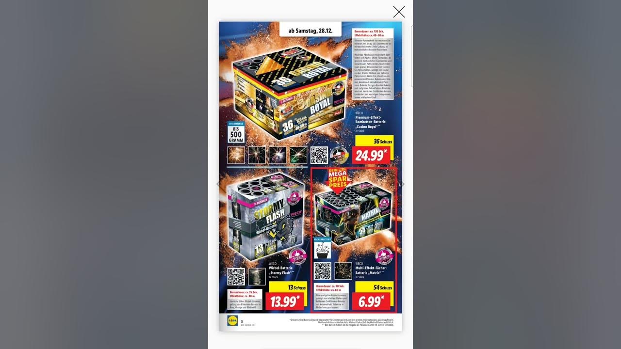 LIDL Feuerwerk Prospekt 2024 Feuerwerk silvester 2024/2025 pyro 