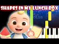 Shapes In My Lunch Box Song - Cocomelon | Piano Tutorial | Karaoke