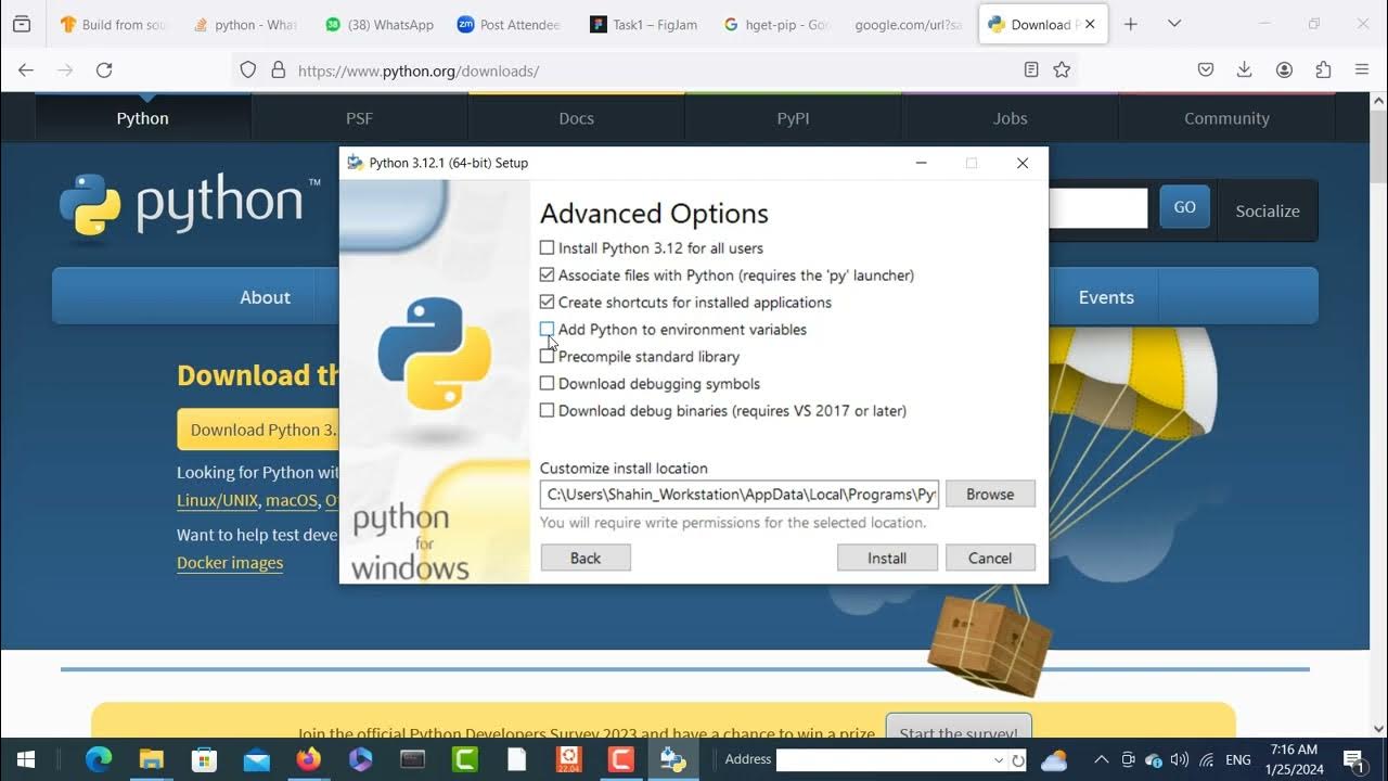 Python idle installation and calling pip youtube