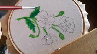 How to Prepare Fabric with Watercolors for Embroidery