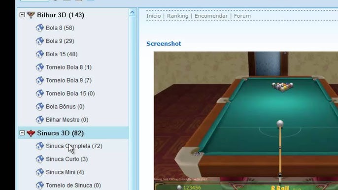 Melhor jogo de Sinuca Online 3D e 2D 