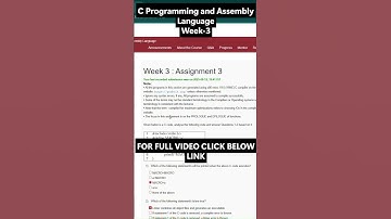 NPTEL C Programming and Assembly Language Week 3 Overview | NOC25-CS114 | IIT Madras | Jul–Dec 2025