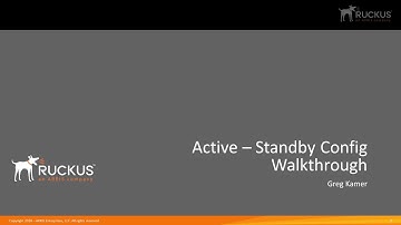 Ruckus SZ Geo-Redundancy - Active/Standby Setup Walkthrough