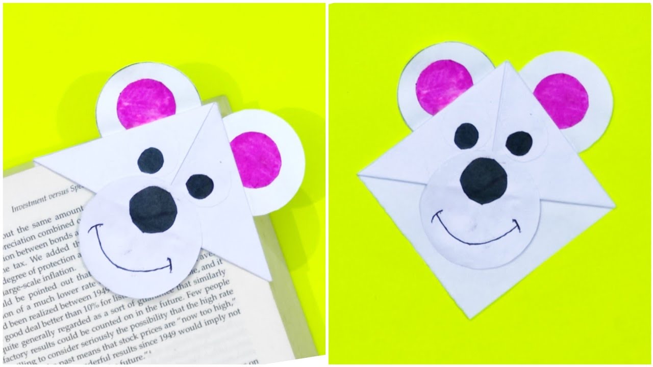 ORIGAMI CUTE BEAR BOOKMARK | DIY WHITE BEAR BOOKMARK FOR BOOKS AND ...