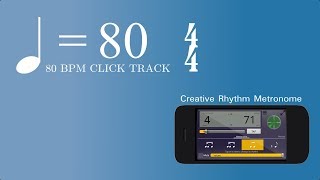 80 BPM 4/4 Metronome Click track featuring Creative Rhythm Metronome App for Android screenshot 2