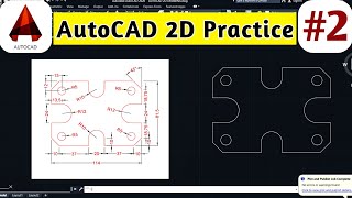 #2 AutoCAD Drawing Practice | AutoCAD 2d Practice Drawing Exercise 2 | AutoCAD 2022