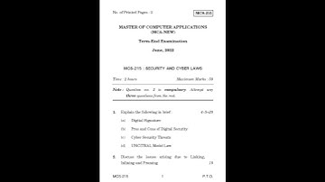 MCS - 215  June 2022 Question Paper