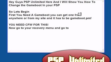 How to Change the Gameboot on a PSP