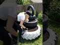Genius way to upcycle old tires #gardeninspiration #verticalgarden #BackyardGarden #upcycledgarden