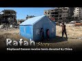 Rafah Story: Displaced Gazans receive tents donated by China