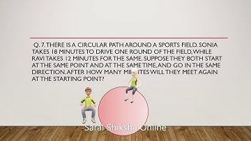 Ex- 1.2 Q. 7 | Real numbers | Class 10 NCERT | There is a circular path around a sports field......
