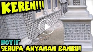 tampak keren - di relief dinding rumah motif anyaman tikar/bambu || ZUN Rafflesia