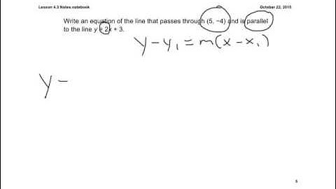 Lesson 4.3 Writing Equations of Parallel Lines