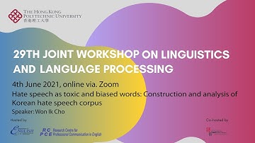 29th Joint Workshop on Linguistics and Language Processing - Talk by Won Ik Cho