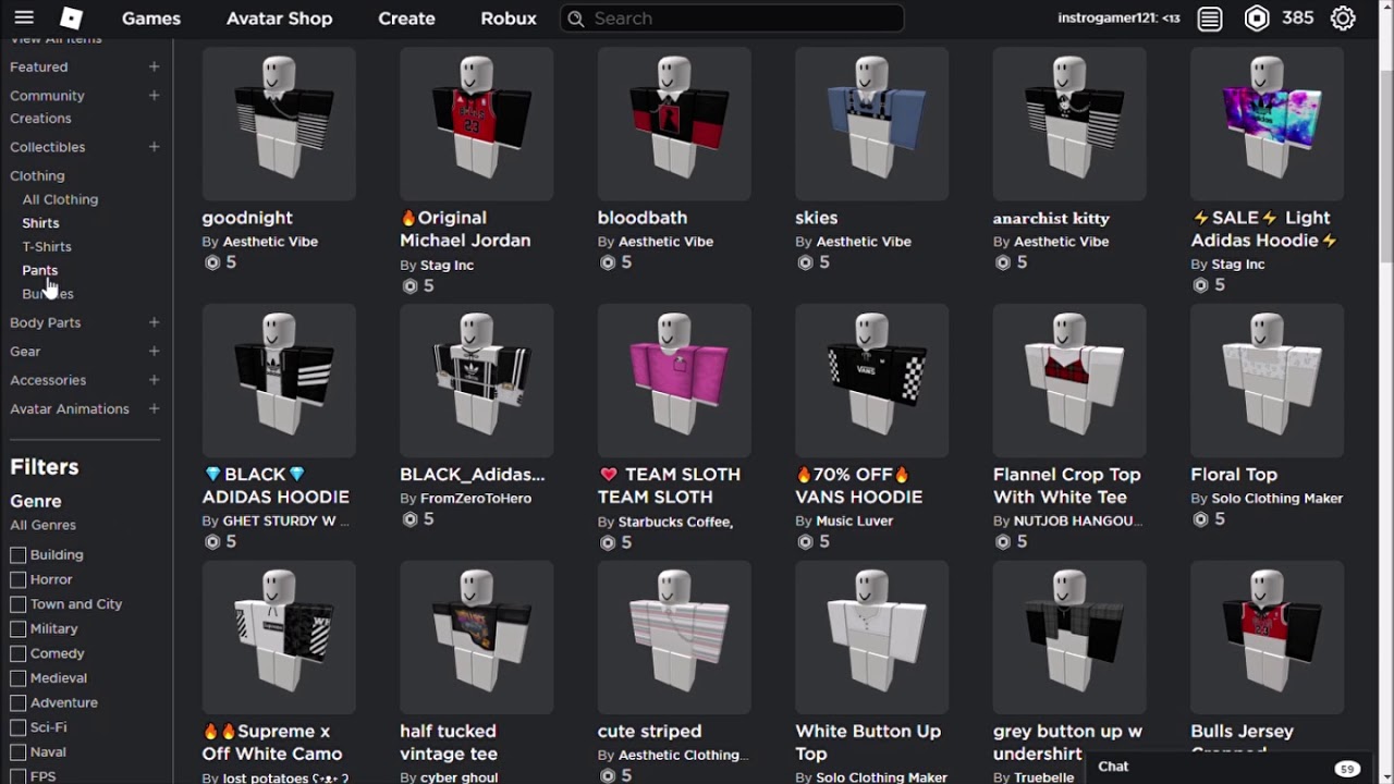 Roblox Shirt Catalog