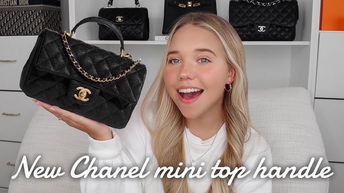 Chanel 22B unboxing - mini flap rectangle gold plate top handle