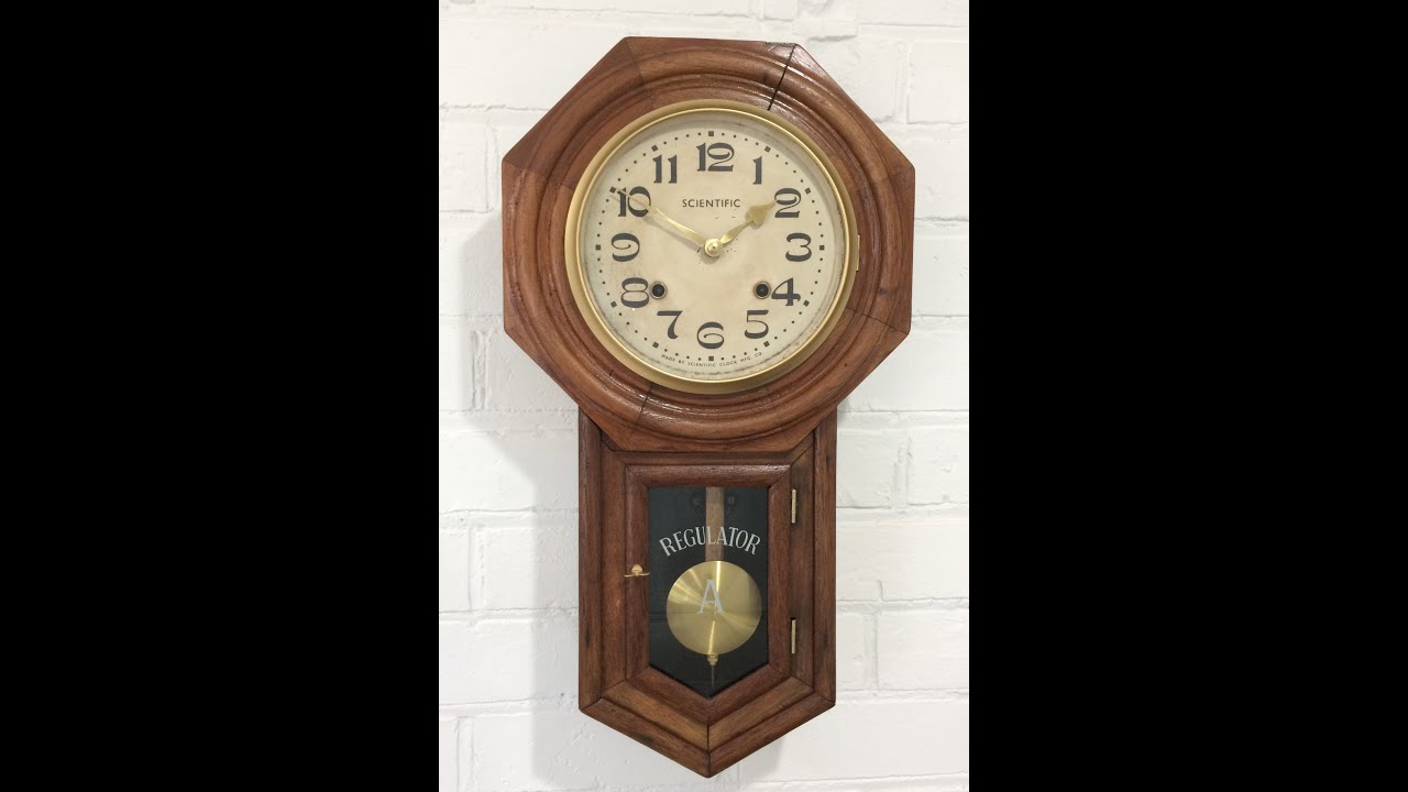 Vintage Original Scientific Regulator Pendulum Chime Wall Clock - 1258  BidAway / eXibit collection - YouTube