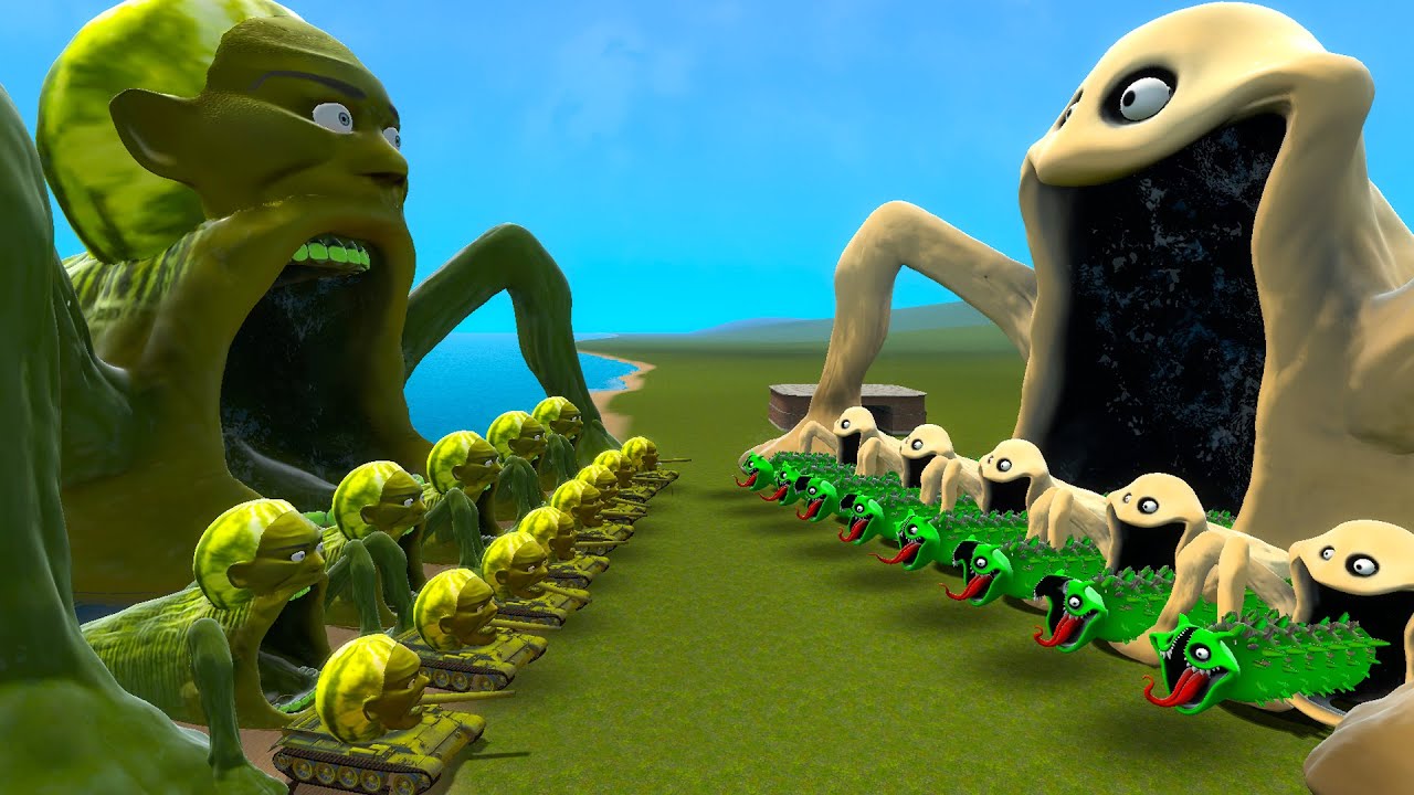 NEW ROBLOX HUNGRY WORM SEA EATER VS ALL LIN GANG MELON SEA EATER In Garry's Mod!