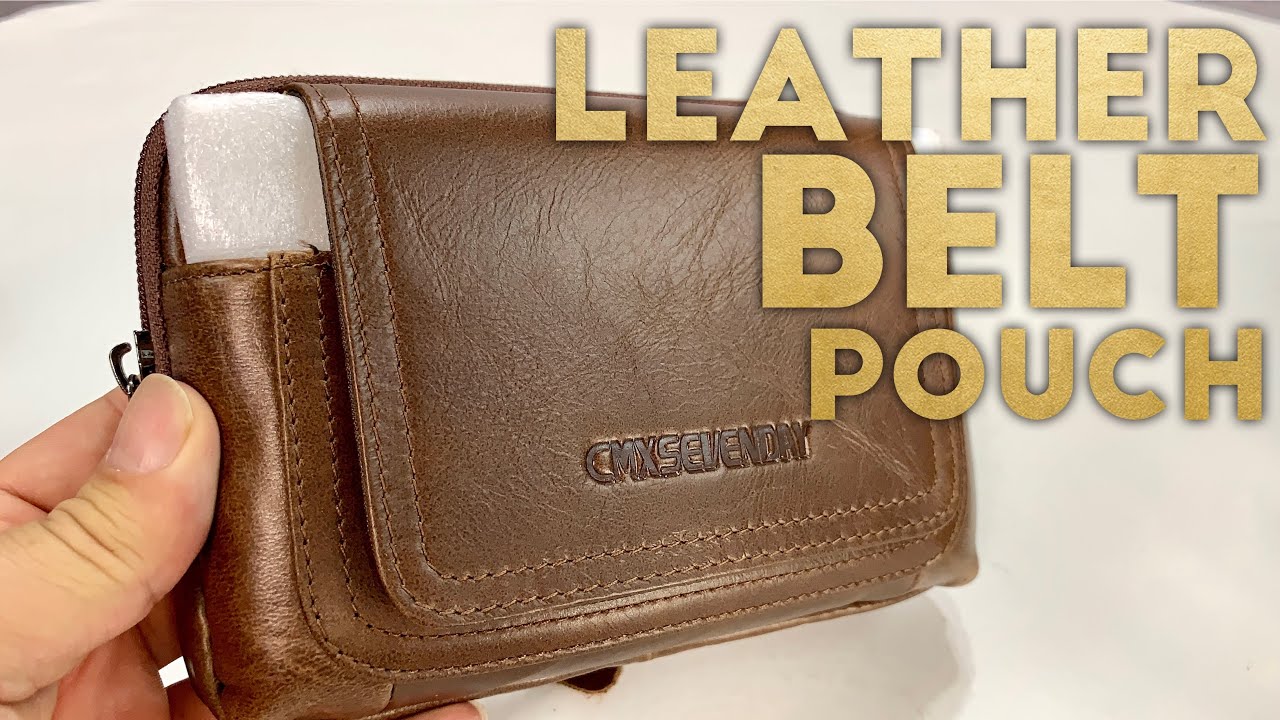 Black-3049 Sunmig Genuine Leather Cell Phone Waist Bag Purse Wallet Belt Loop Holster Flip Cases Belt with a Clip