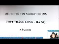 Chữa Đề Thi Thử THPT THĂNG LONG HN - Lần 2 - Thầy Nguyễn Quốc Chí