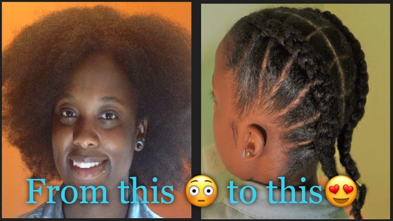 Natural Hair Protective Style Goddess Braid Stitch Method No Weave Added