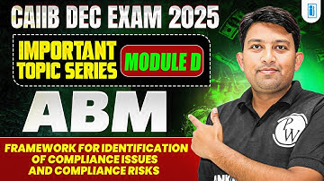 CAIIB 2025 | ABM Module D | Framework for Identification of Compliance Issues and Compliance Risks