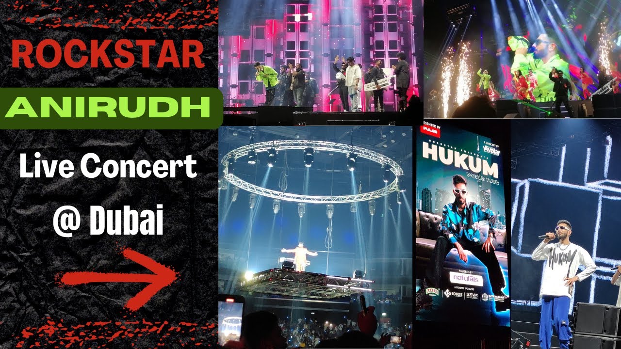 Anirudh Live Concert at Cocacola Arena Dubai - Rockstar Anirudh Hukum Live Concert in Dubai