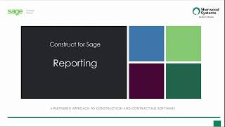 Construct for Sage – Reporting