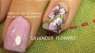 2 Nail Art Tutorials | Easy Nail Art For Beginners | Lavender Iris Flower Nails