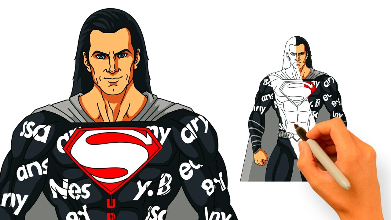 How to Draw Drip Black Suit Superman (Step-By-Step Tutorial) - YouTube
