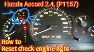 How to reset check engine light Honda Accord 2.4