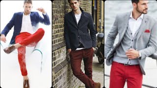 outstanding and trendy  red pants outfits for men's