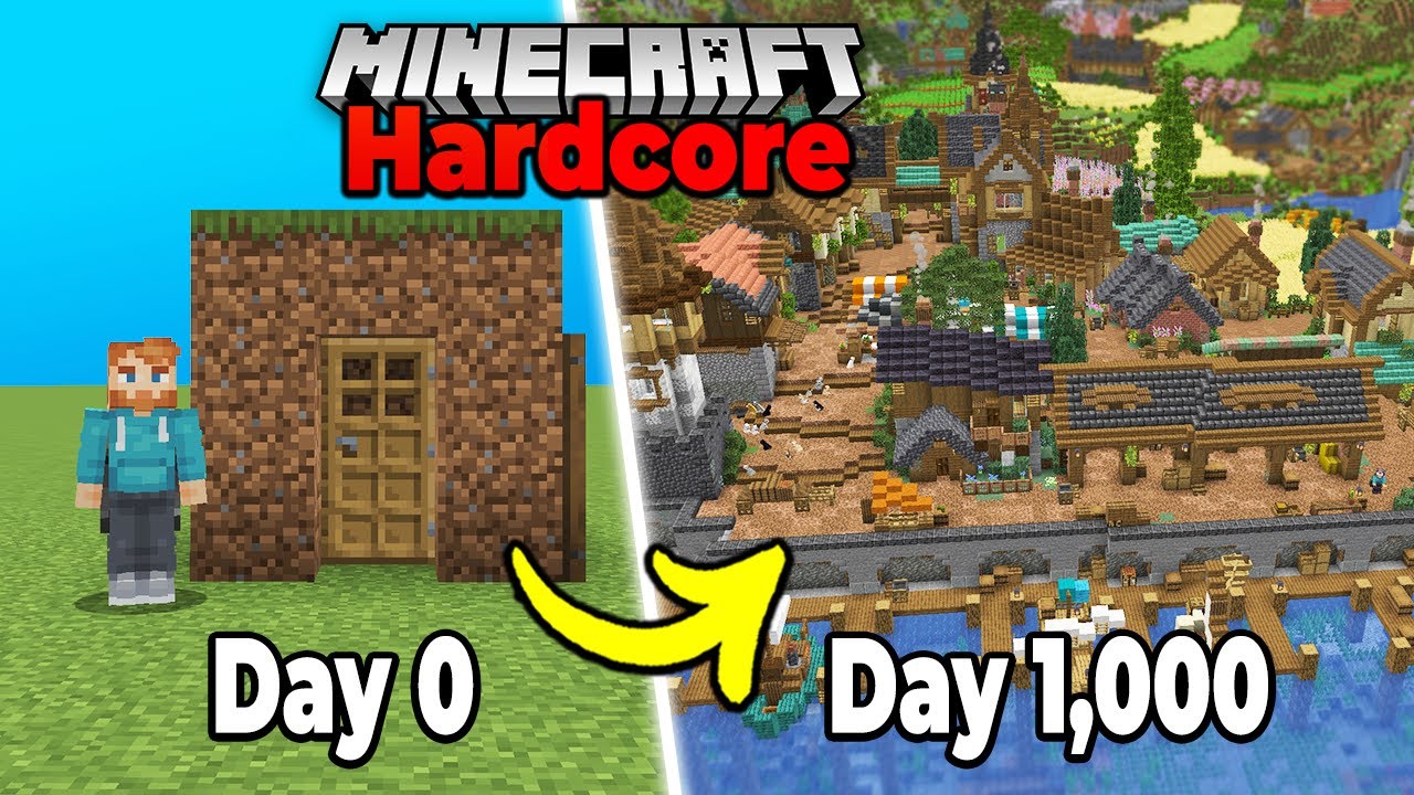 ⁣I Survived 1,000 Days in Hardcore Minecraft Survival [MOVIE]