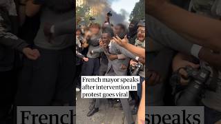 French mayor Bally Bagayoko speaks after intervention in student protests
