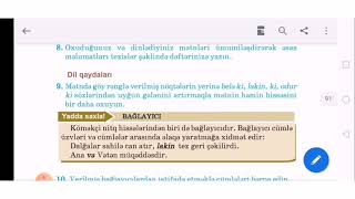 7-Ci Sinif Azərbaycan Dili Bağlayıcı Səhifə 89-90 Çalışmaların Həlli