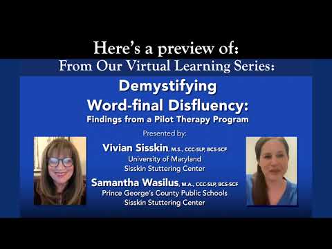 Here's a preview of: "Demystifying Word-final Disfluency" - video from Stuttering Foundation