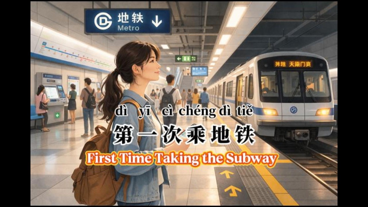 第一次乘地铁 | First Time Taking the Beijing Subway 🚇 Real-Life Chinese Story (HSK4 Level)