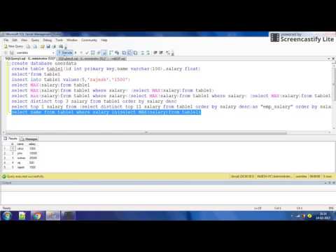 how to get name of 1st ,2nd ,3rd ,nth highest  salary using sql part 3.? by intelligent programming